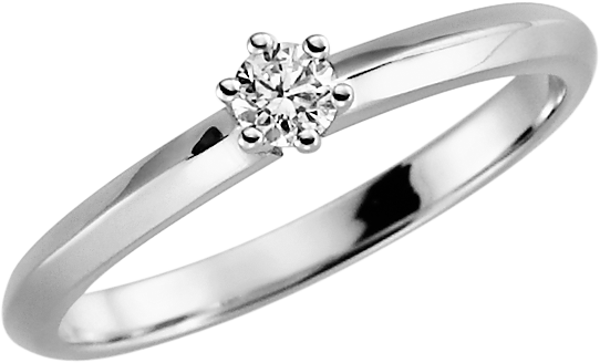 Solitär-Ring Silber 925 mit 1 Brillant 0,08 ct.