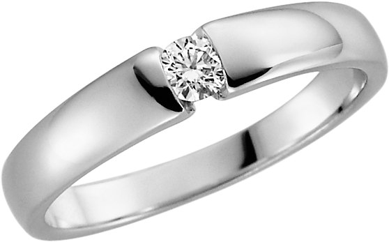 Solitär-Ring Silber 925 mit 1 Brillant 0,08 ct. w-si