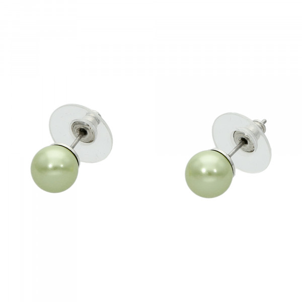 Ohrstecker Perle grün in Mallorca Qualität 8 mm