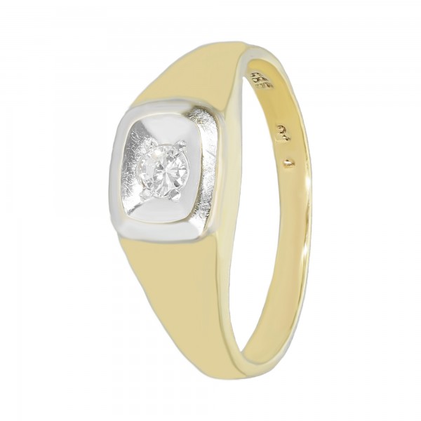 Ring 585 bicolor mit 1 Diamant