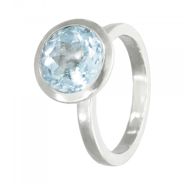 Ring 925 Silber mit blau Topas