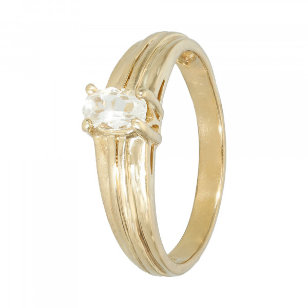 Ring 375 Gelbgold mit Bergkristall