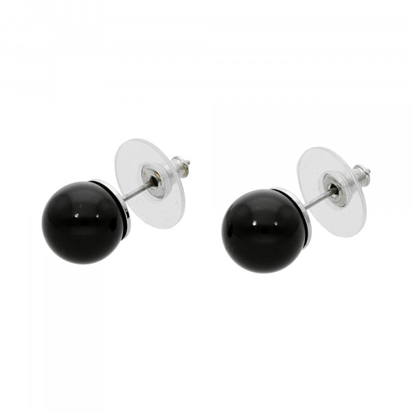 Ohrstecker Perle schwarz in Mallorca Qualität 10 mm