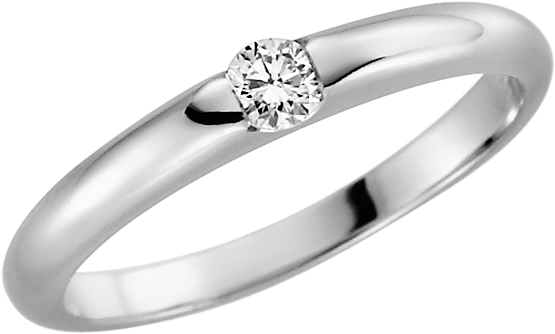 Solitär-Ring Silber 925 mit 1 Brillant 0,08 ct. w-si