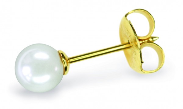 Ohrstecker Chirurgenstahl Perle 4 mm vergoldet